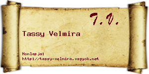 Tassy Velmira névjegykártya